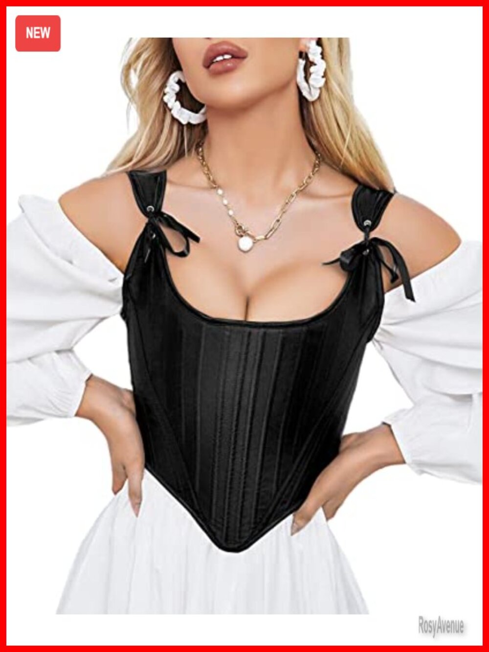 Women's Vintage Corset Top Asymmetrical Hem Lace-Up Back Bustier